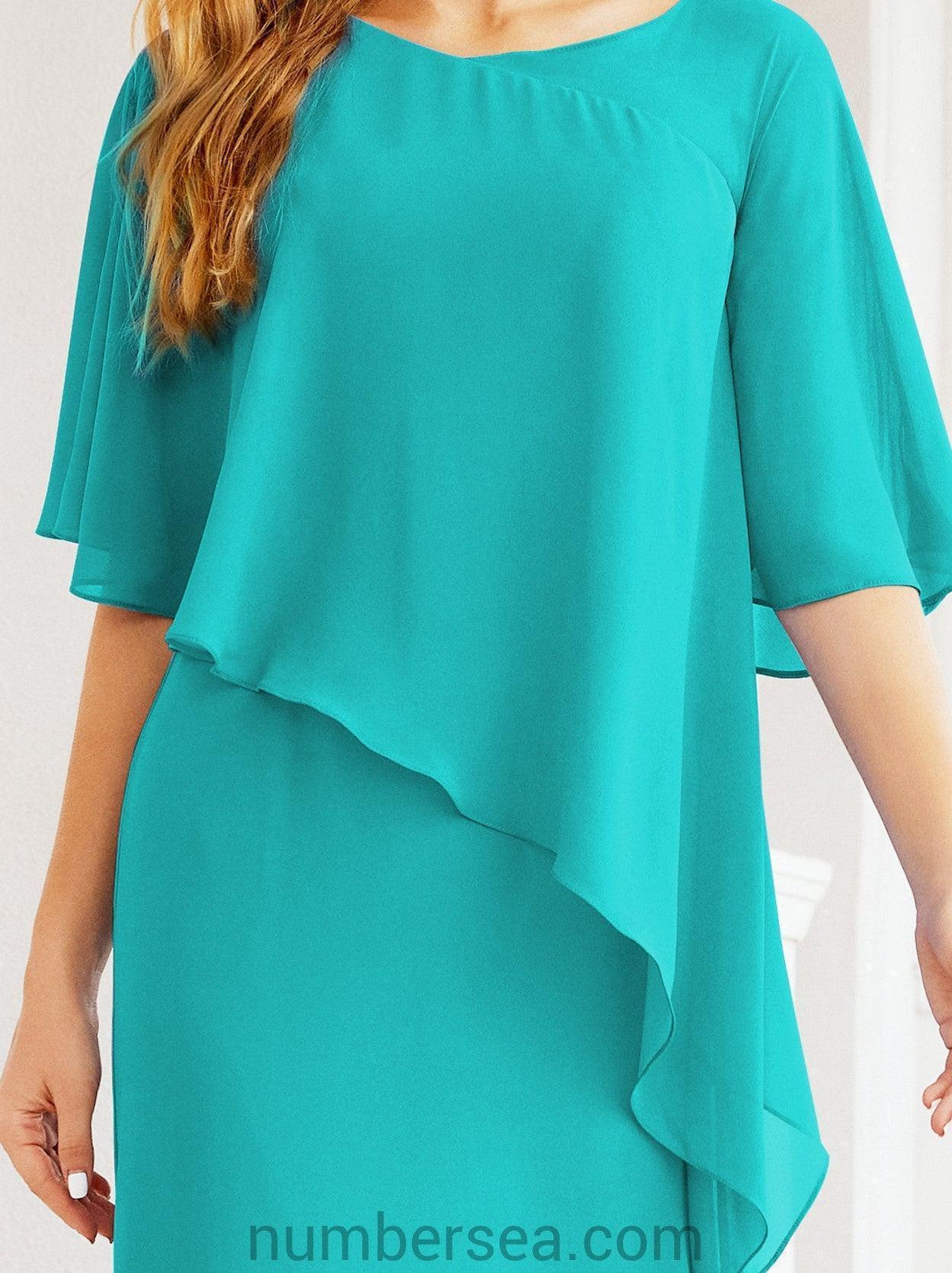 Robe de soirée formelle longue pour mère de la mariée avec cape à volants 28026