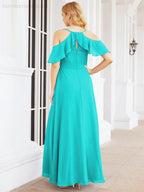 Robes longues de demoiselle d'honneur Numbersea à épaules dénudées, fente latérale, robes de bal formelles pour fête et mariage 28070