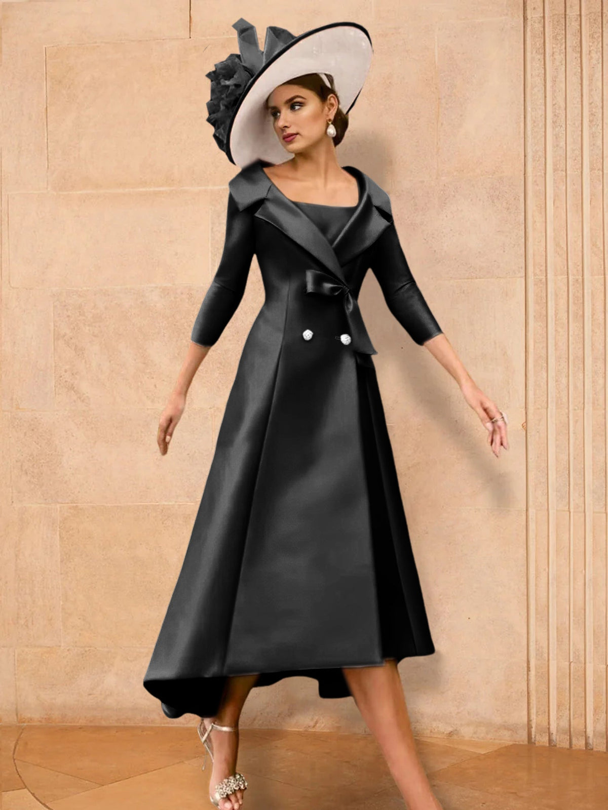 Long Sleeve A Line Princess Gown For The Mother Of The Bride Bowknot