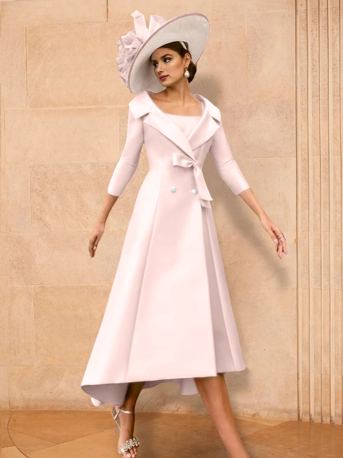 Long Sleeve A Line Princess Gown For The Mother Of The Bride Bowknot