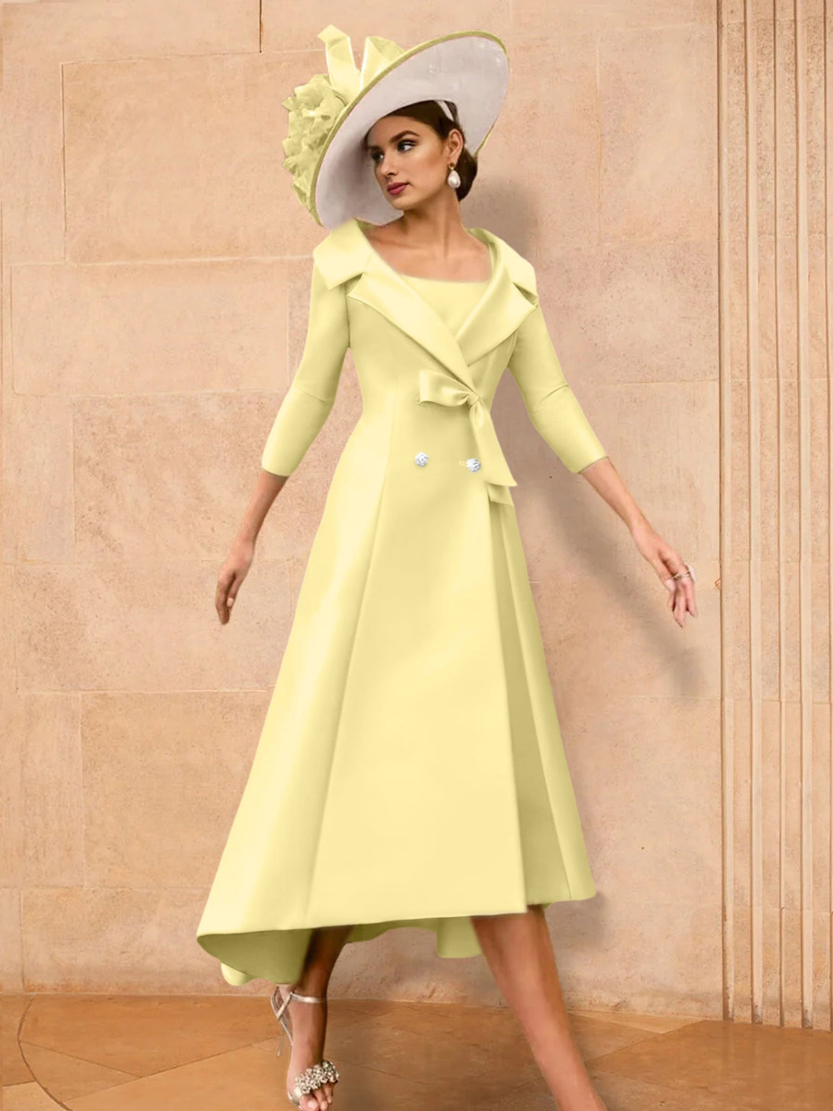 Long Sleeve A Line Princess Gown For The Mother Of The Bride Bowknot
