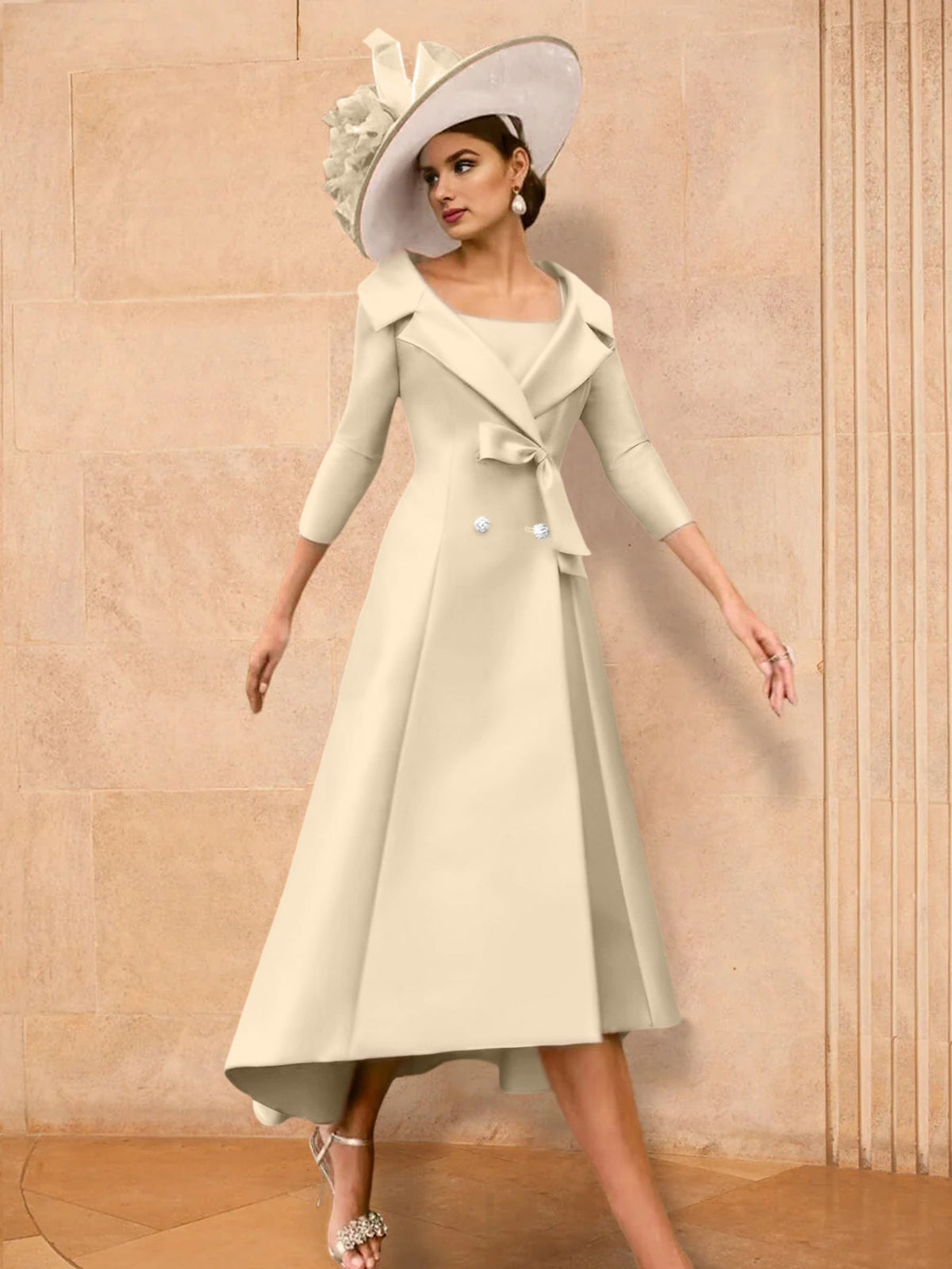 Long Sleeve A Line Princess Gown For The Mother Of The Bride Bowknot