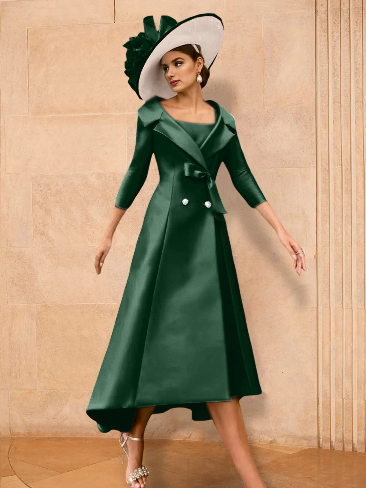 Long Sleeve A Line Princess Gown For The Mother Of The Bride Bowknot