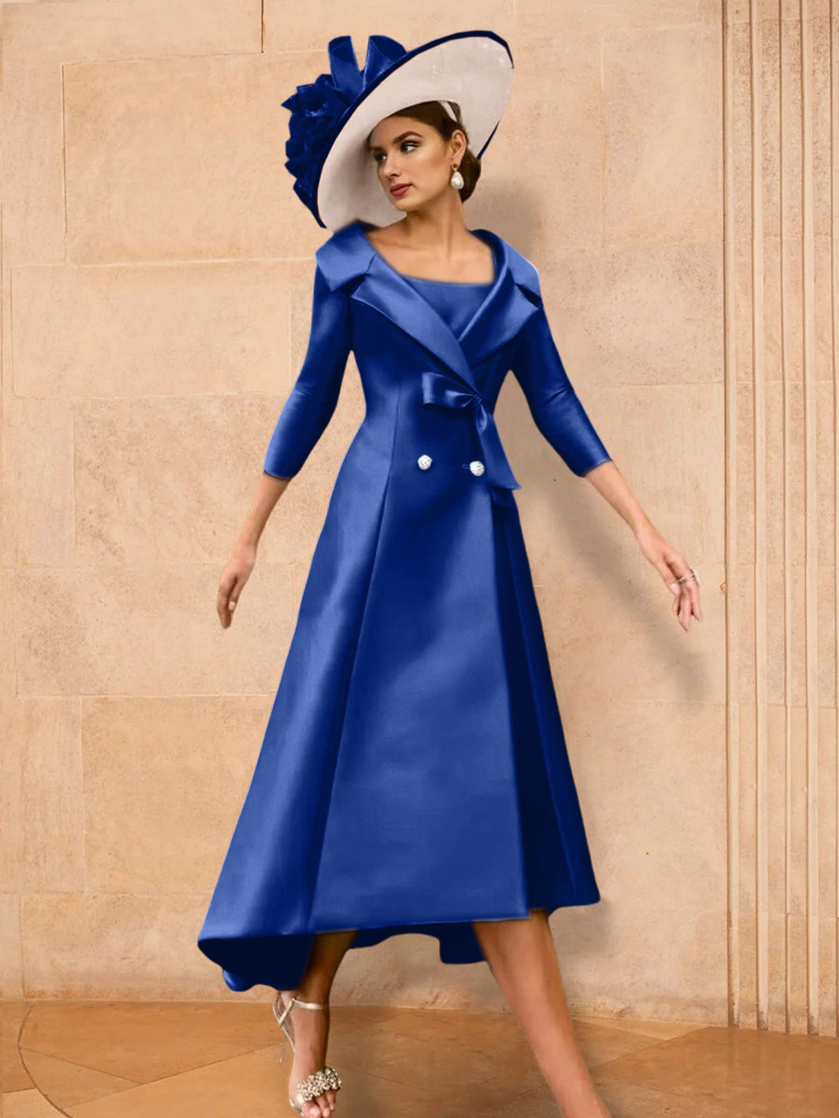 Long Sleeve A Line Princess Gown For The Mother Of The Bride Bowknot