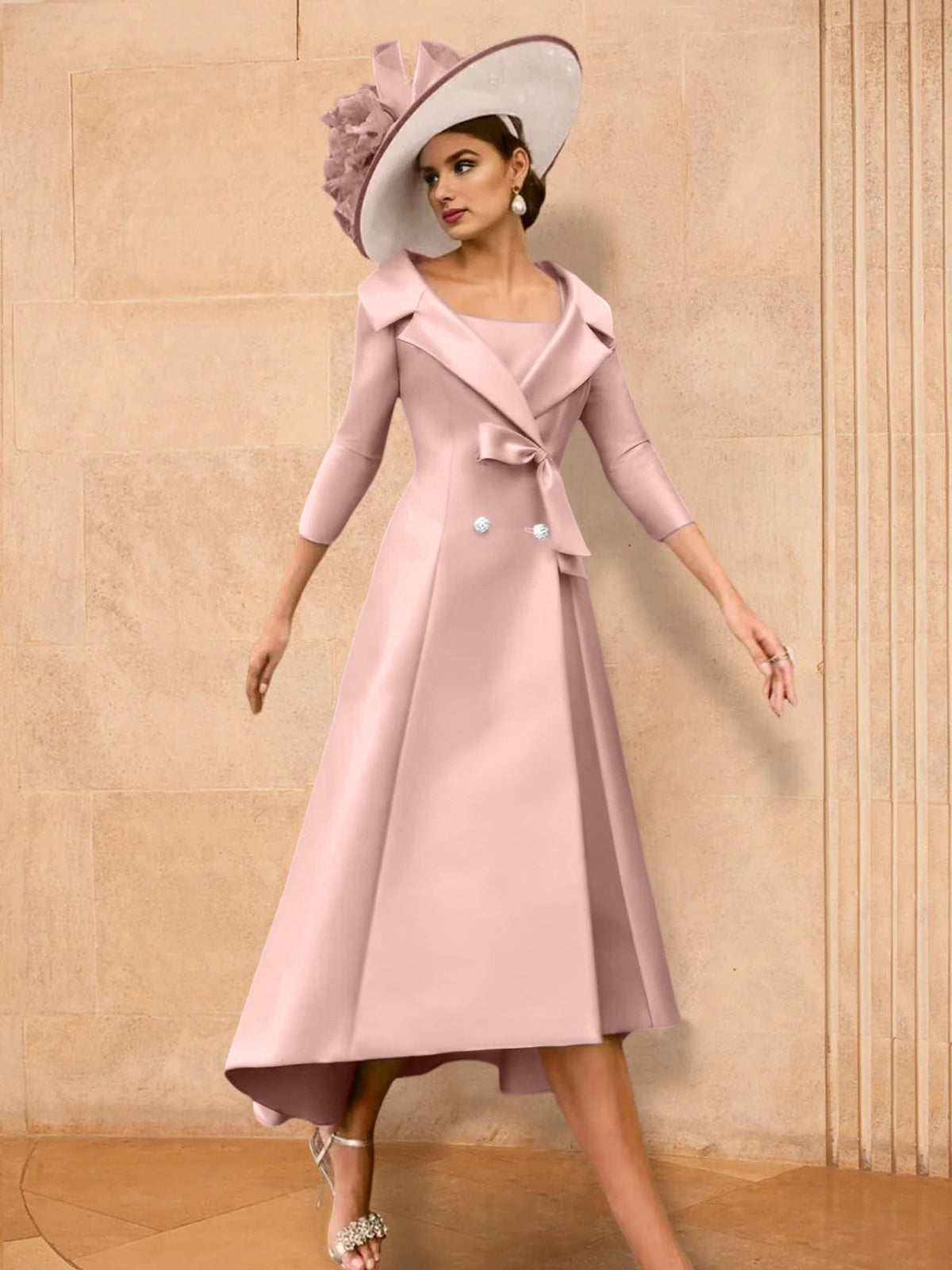Long Sleeve A Line Princess Gown For The Mother Of The Bride Bowknot