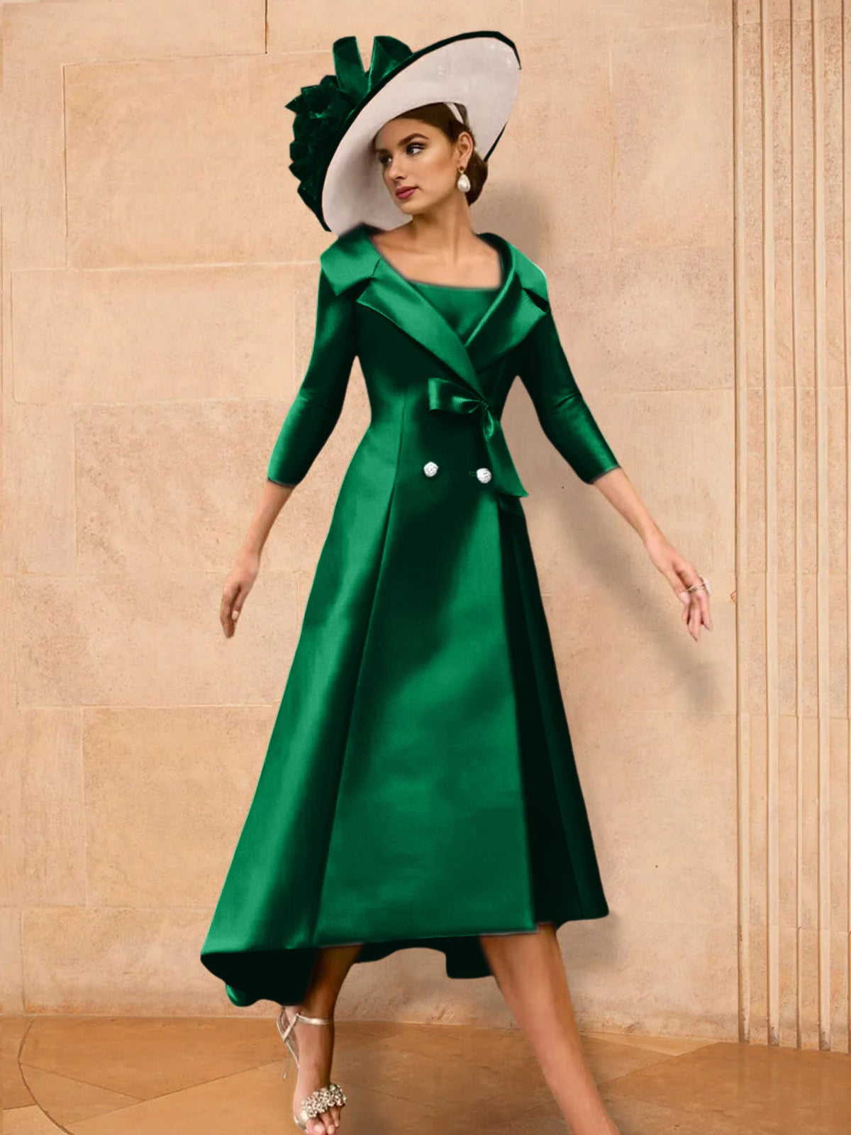 Long Sleeve A Line Princess Gown For The Mother Of The Bride Bowknot