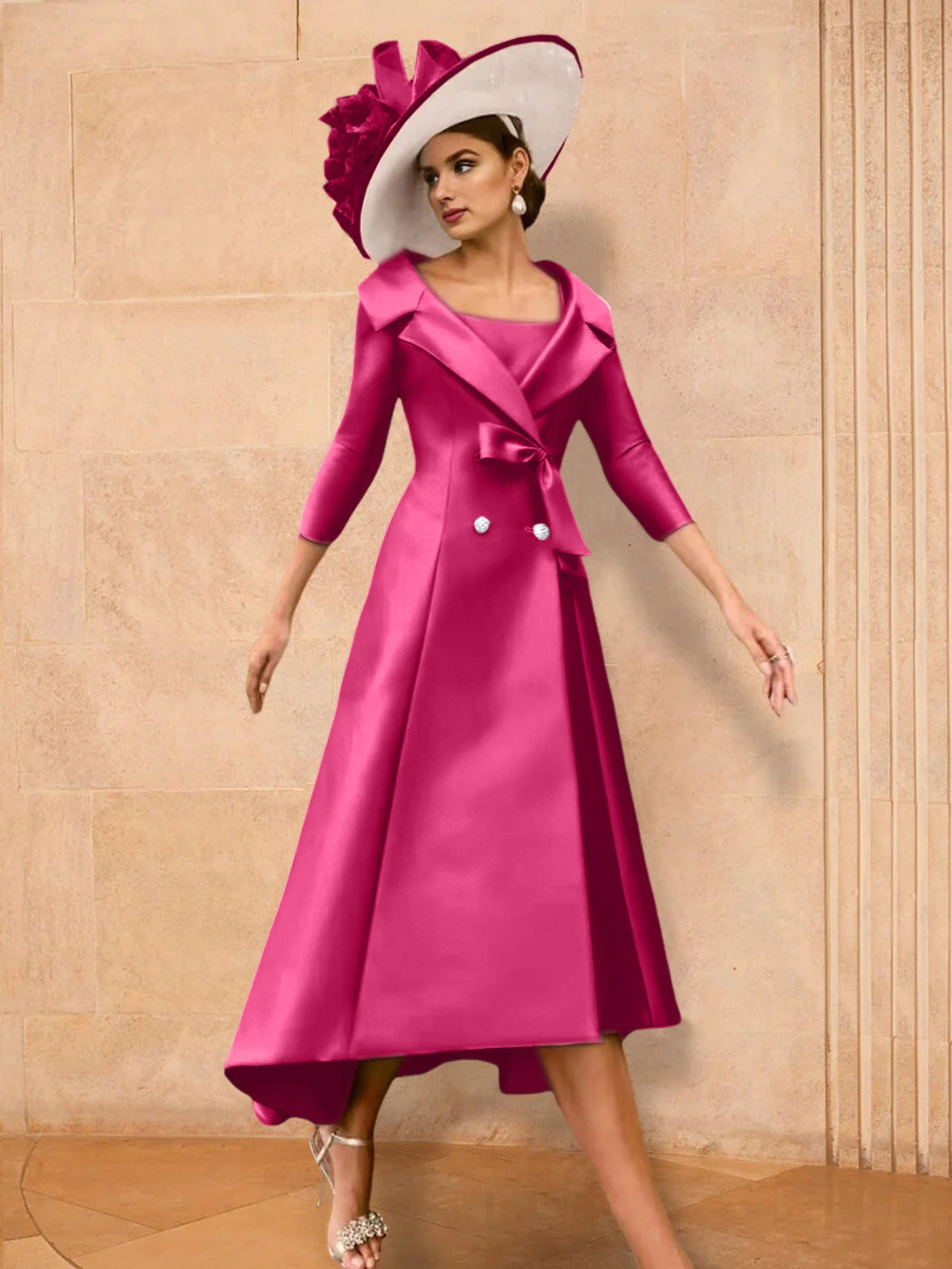 Long Sleeve A Line Princess Gown For The Mother Of The Bride Bowknot