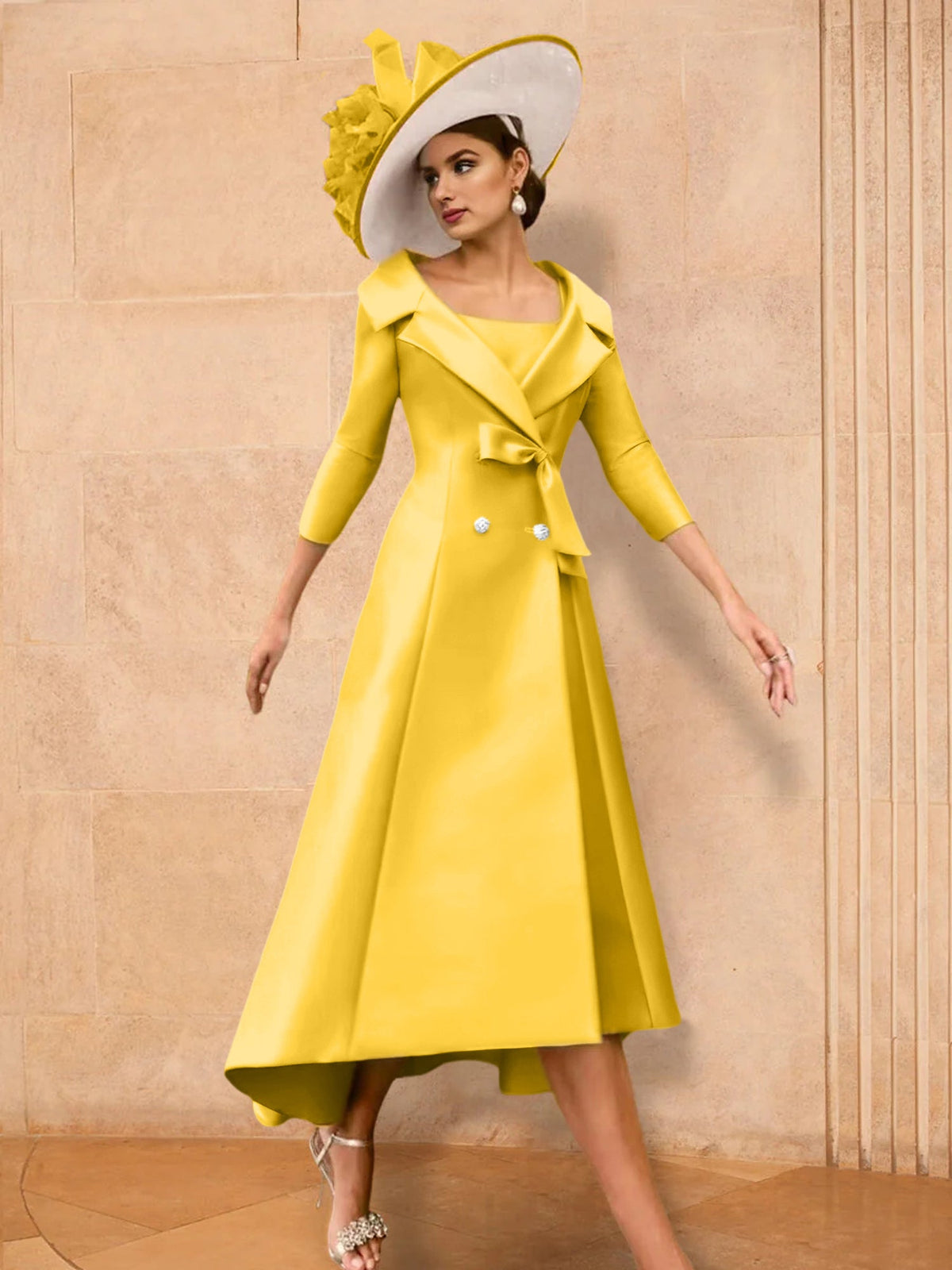 Long Sleeve A Line Princess Gown For The Mother Of The Bride Bowknot