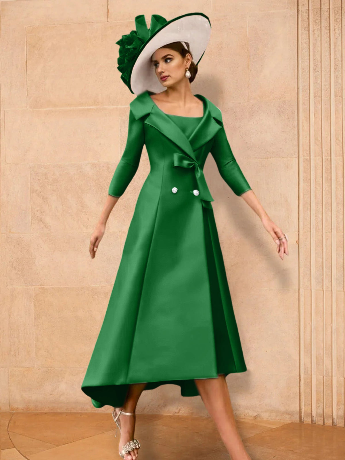 Long Sleeve A Line Princess Gown For The Mother Of The Bride Bowknot