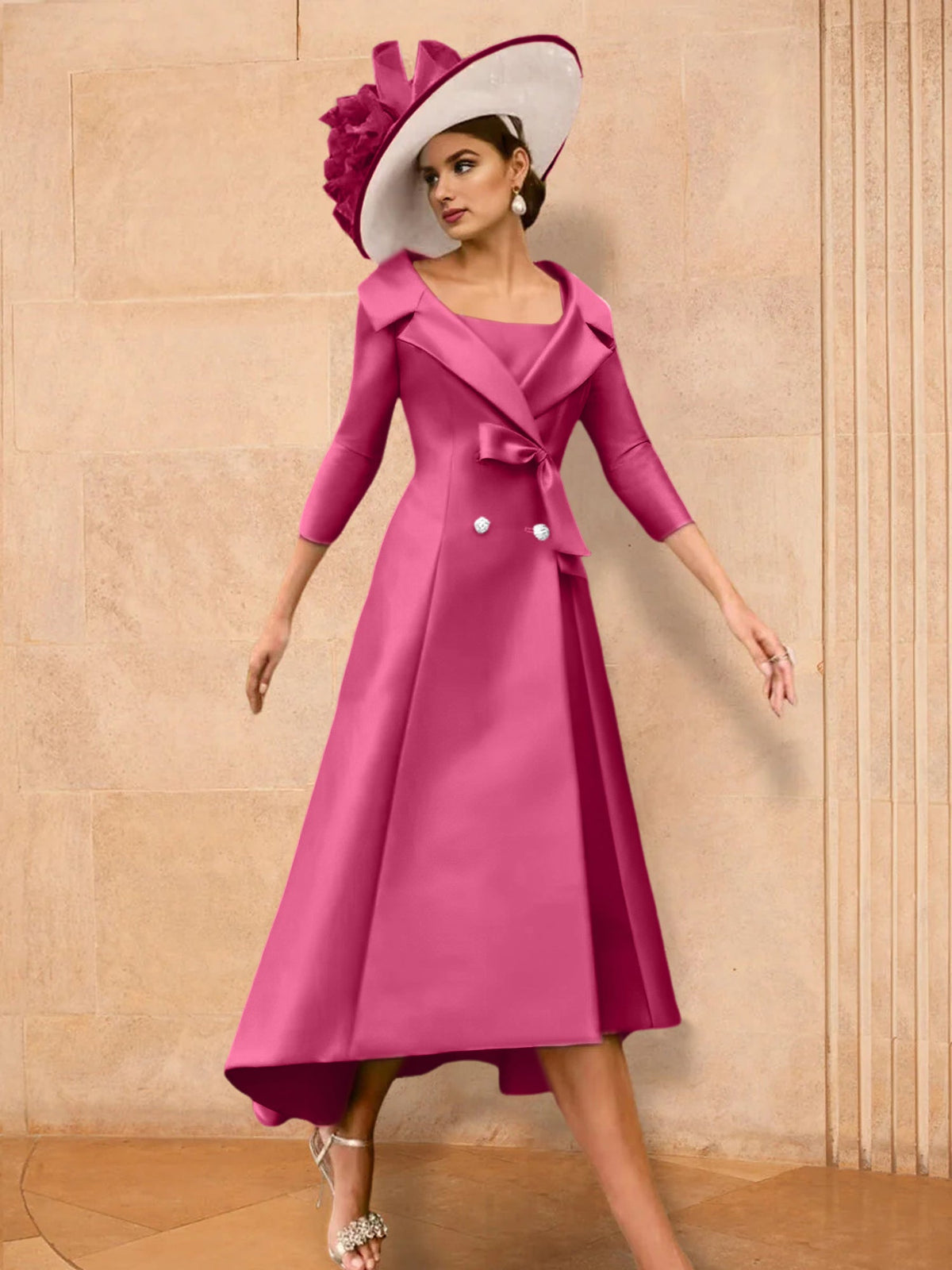 Long Sleeve A Line Princess Gown For The Mother Of The Bride Bowknot