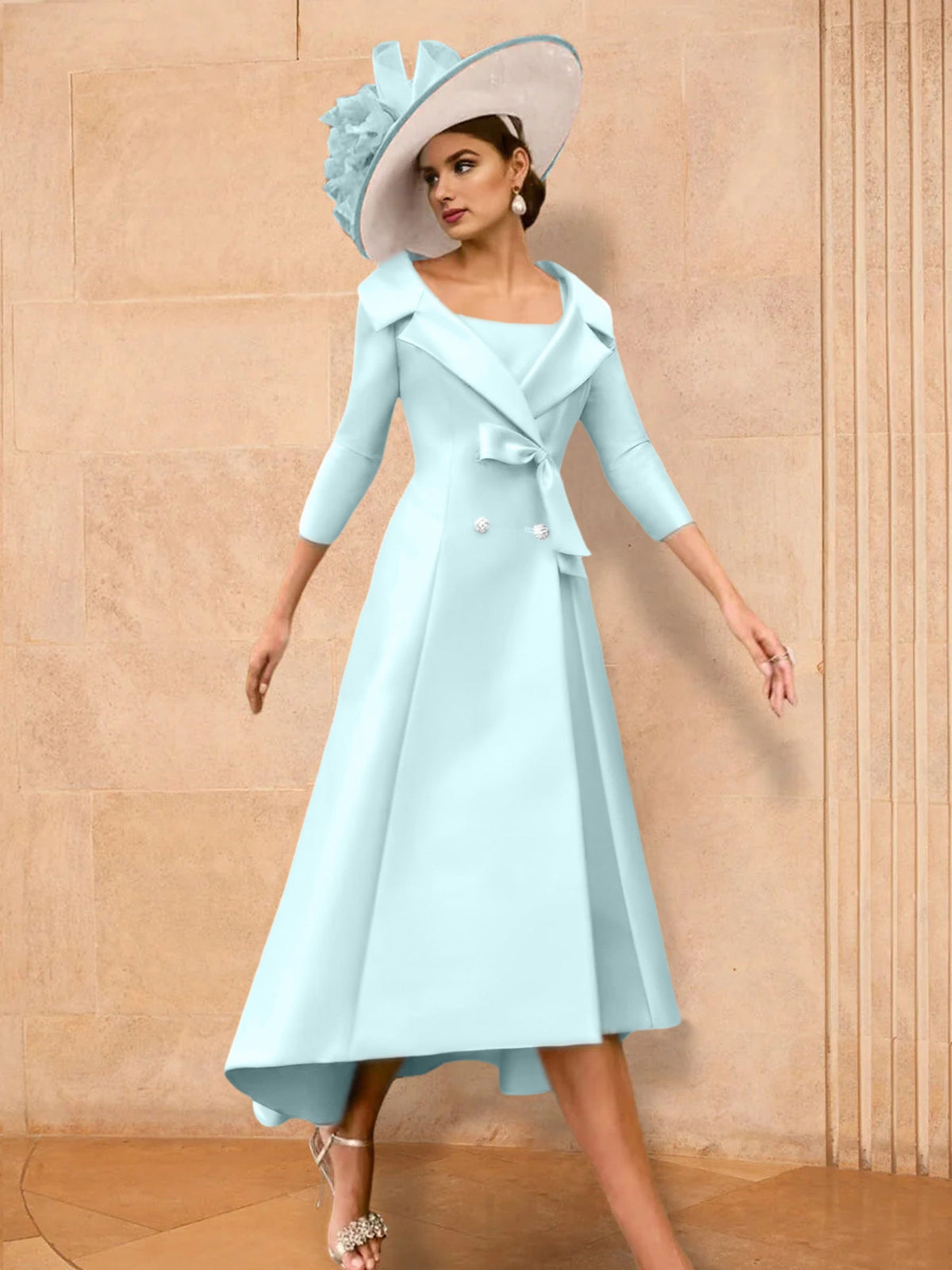 Long Sleeve A Line Princess Gown For The Mother Of The Bride Bowknot