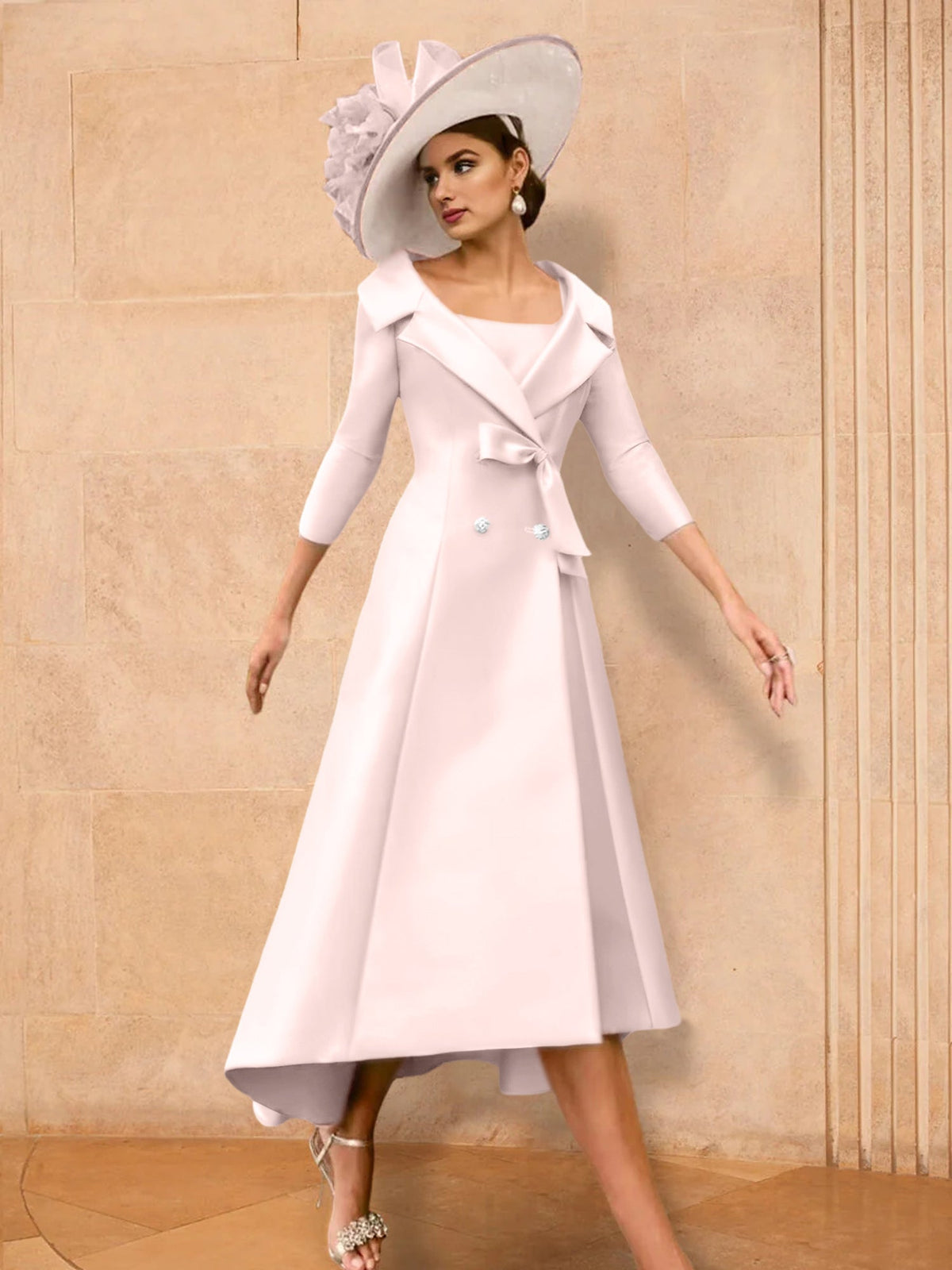 Long Sleeve A Line Princess Gown For The Mother Of The Bride Bowknot