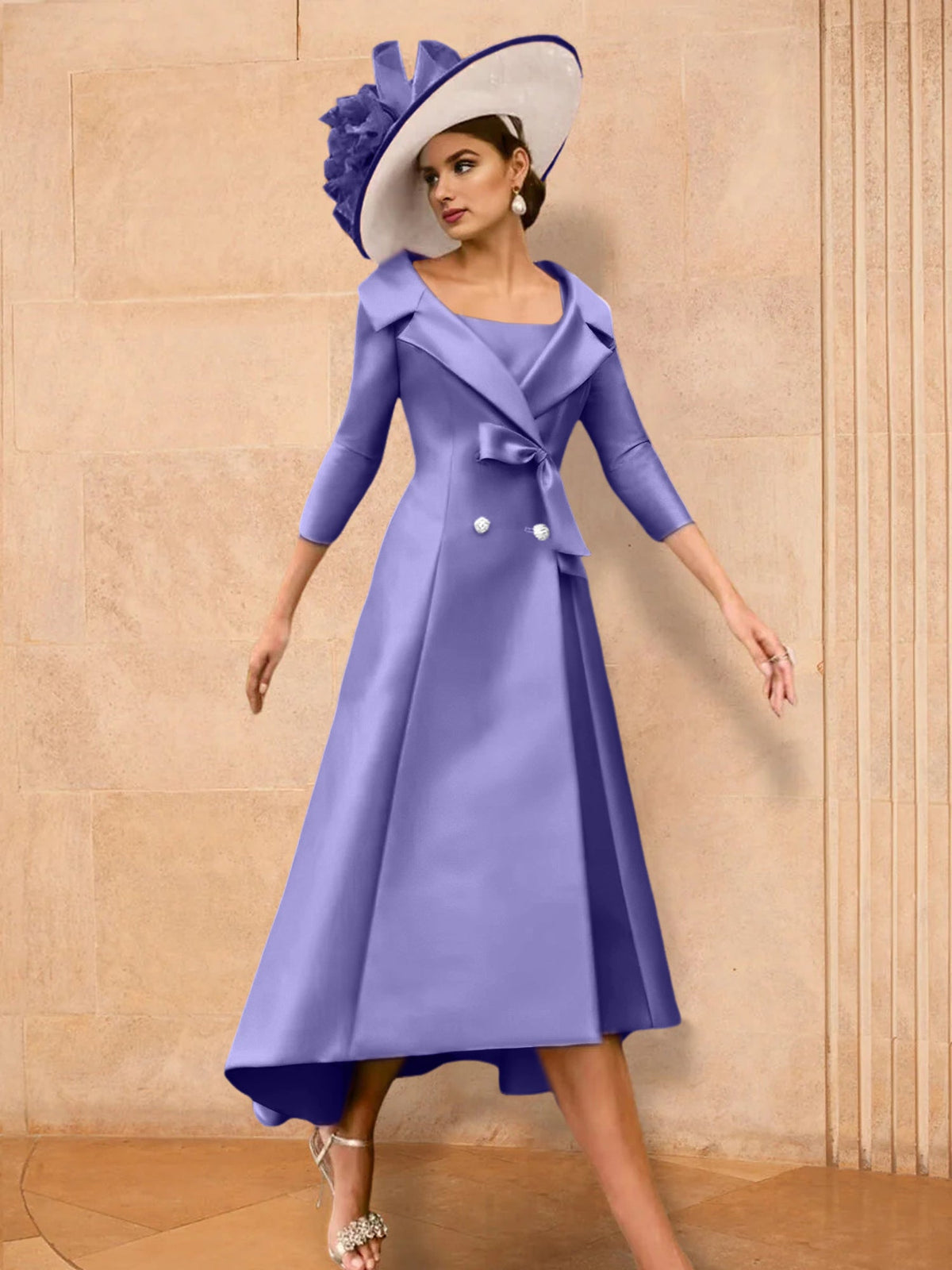 Long Sleeve A Line Princess Gown For The Mother Of The Bride Bowknot