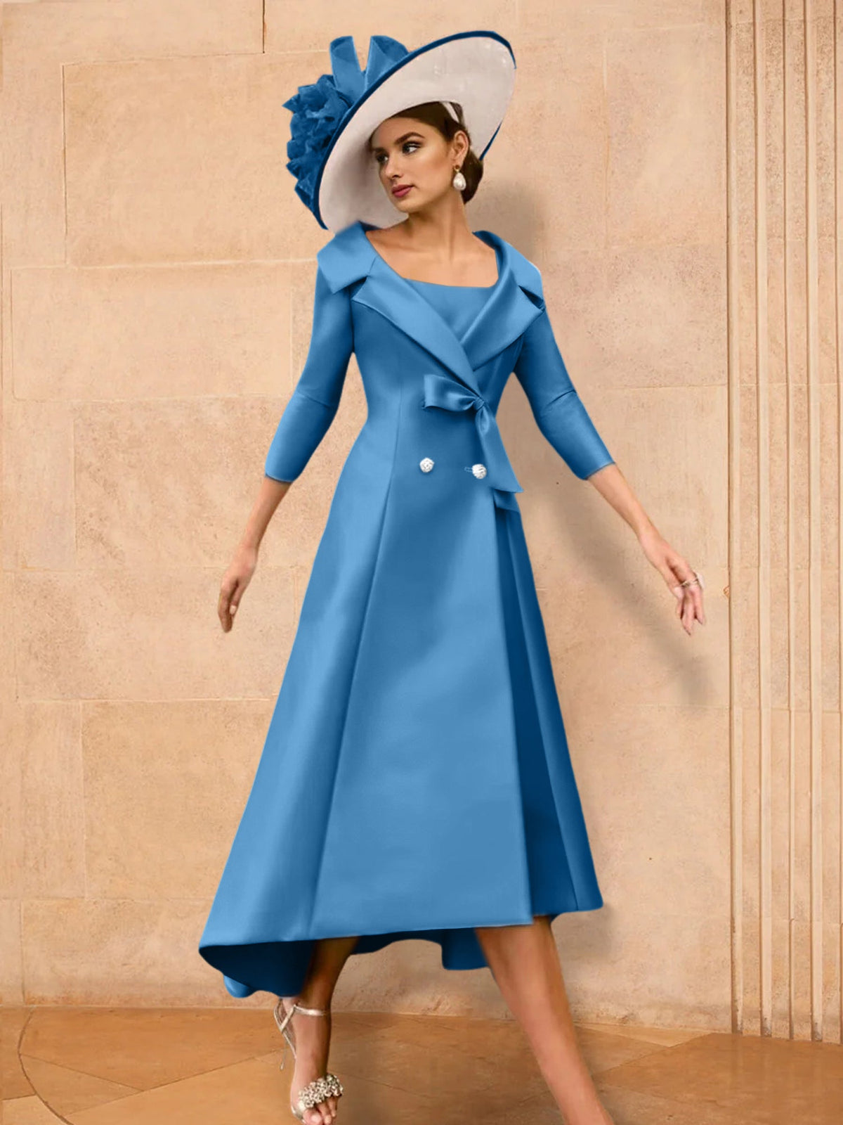 Long Sleeve A Line Princess Gown For The Mother Of The Bride Bowknot