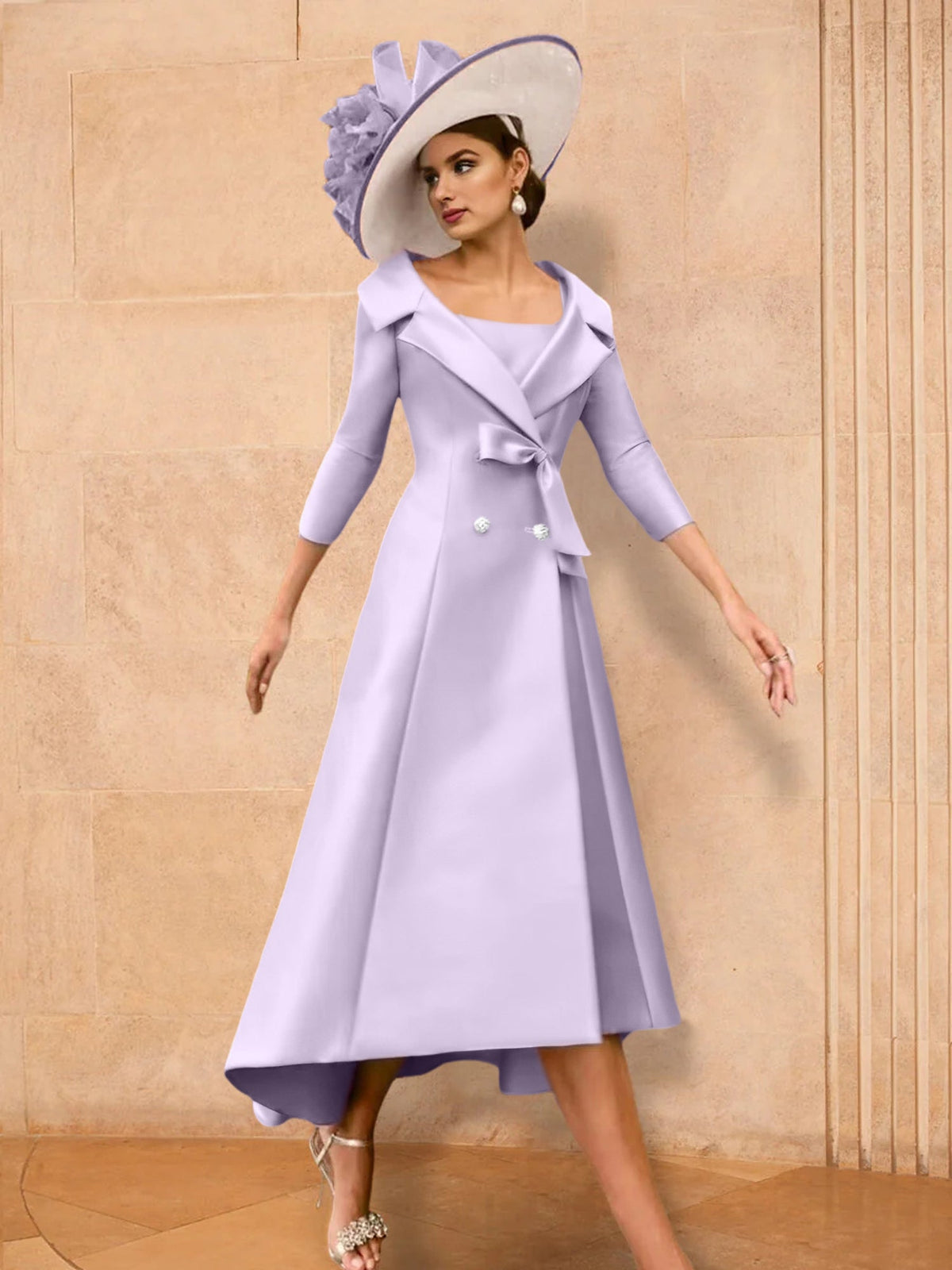 Long Sleeve A Line Princess Gown For The Mother Of The Bride Bowknot