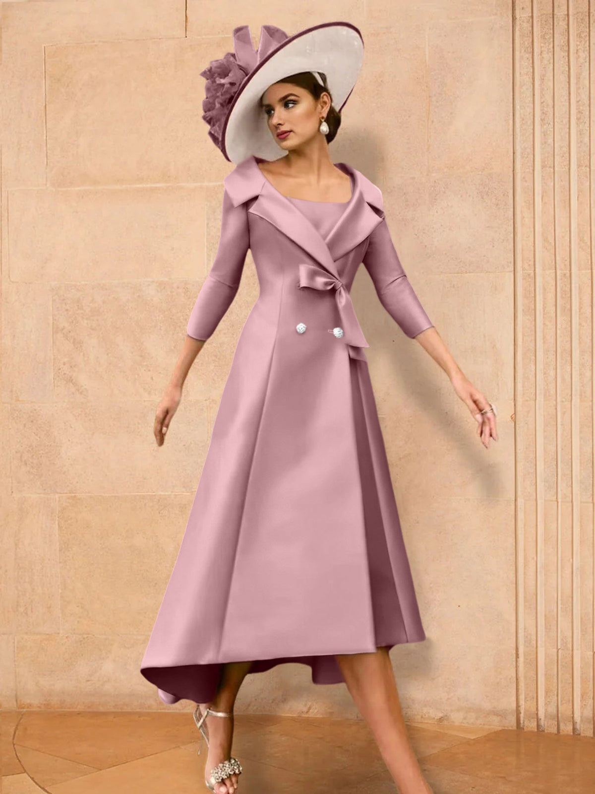 Long Sleeve A Line Princess Gown For The Mother Of The Bride Bowknot