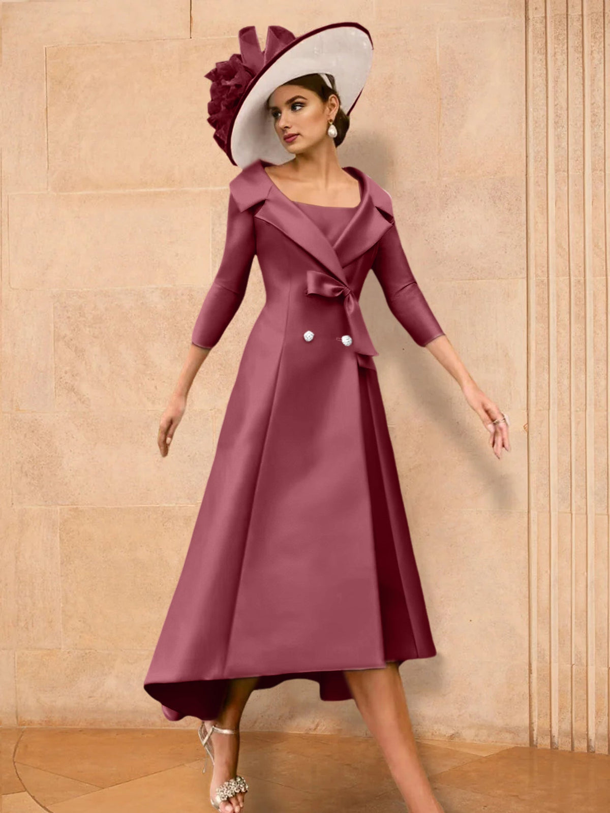 Long Sleeve A Line Princess Gown For The Mother Of The Bride Bowknot