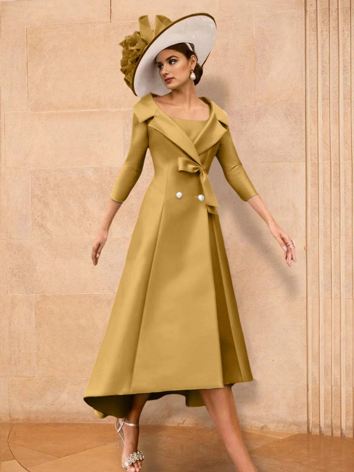 Long Sleeve A Line Princess Gown For The Mother Of The Bride Bowknot