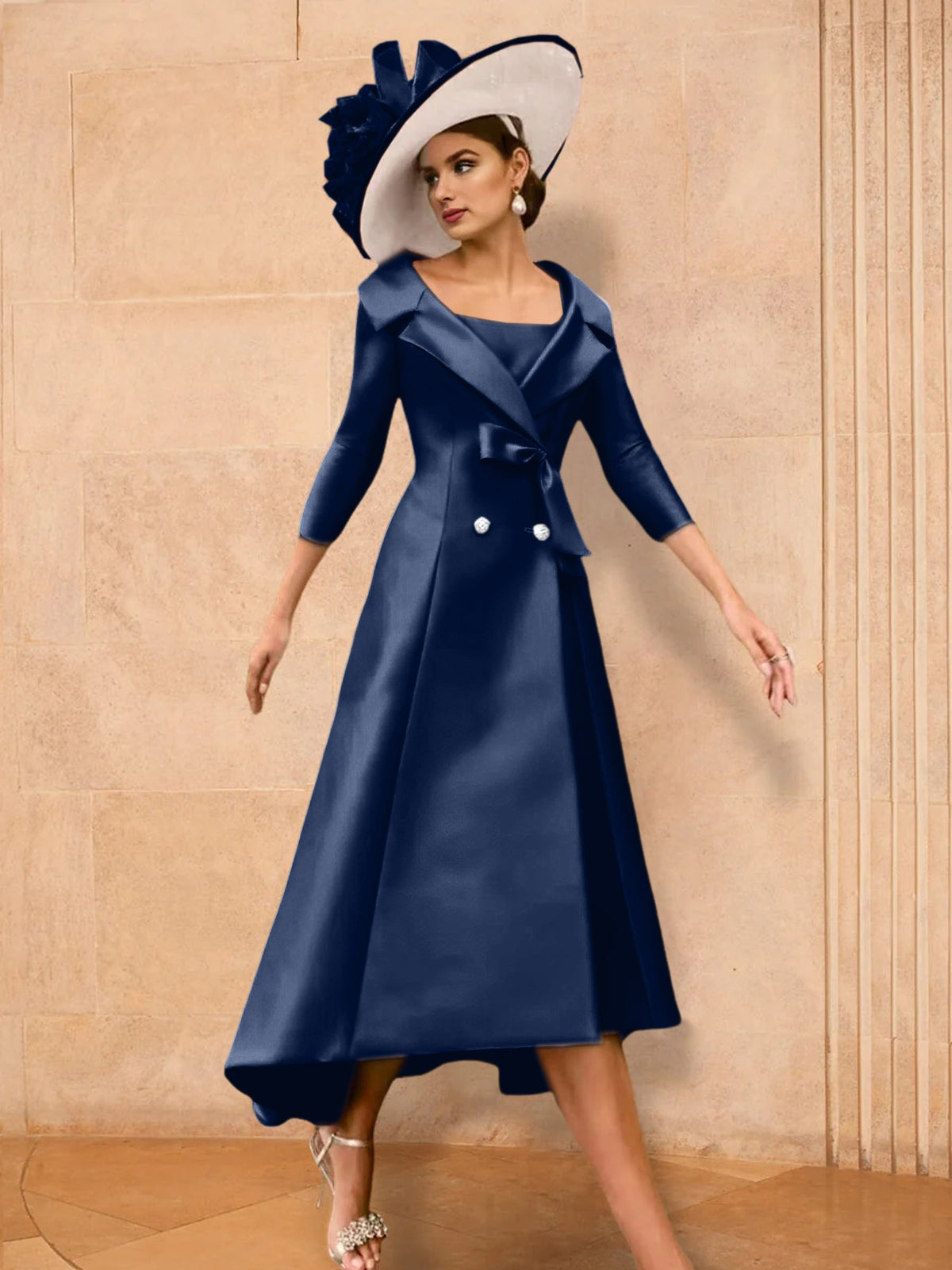 Long Sleeve A Line Princess Gown For The Mother Of The Bride Bowknot