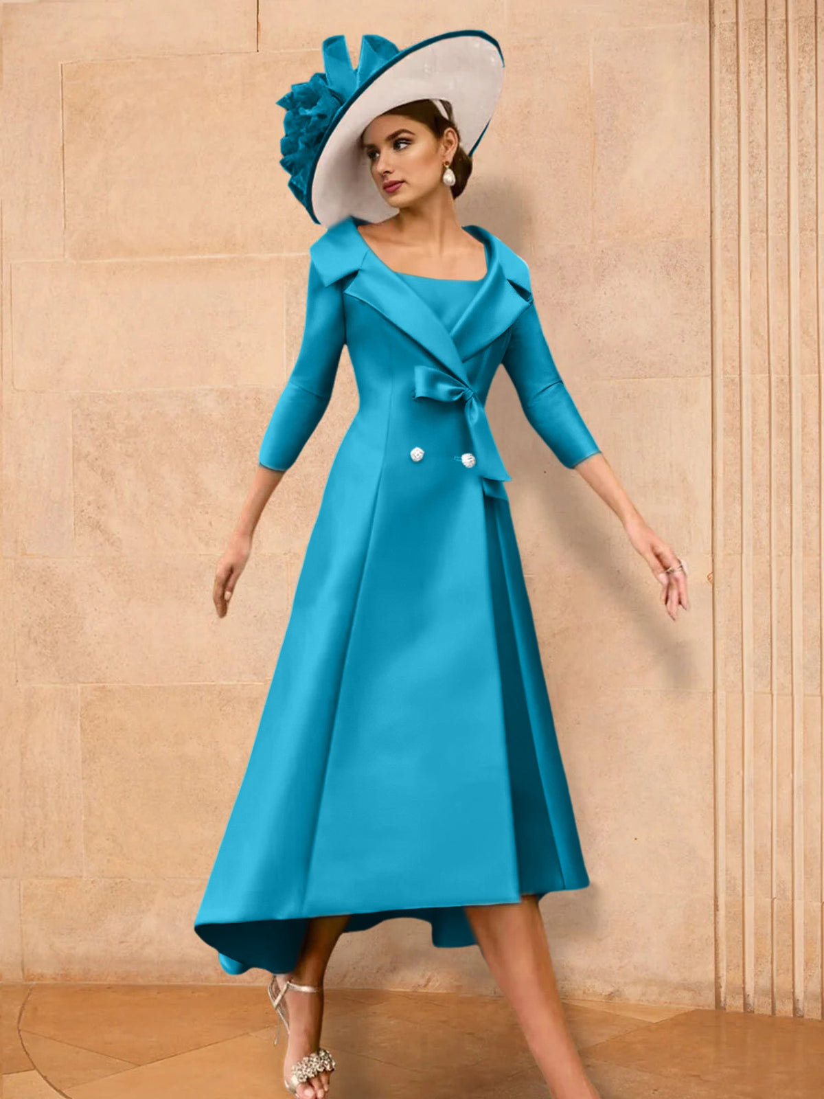 Long Sleeve A Line Princess Gown For The Mother Of The Bride Bowknot