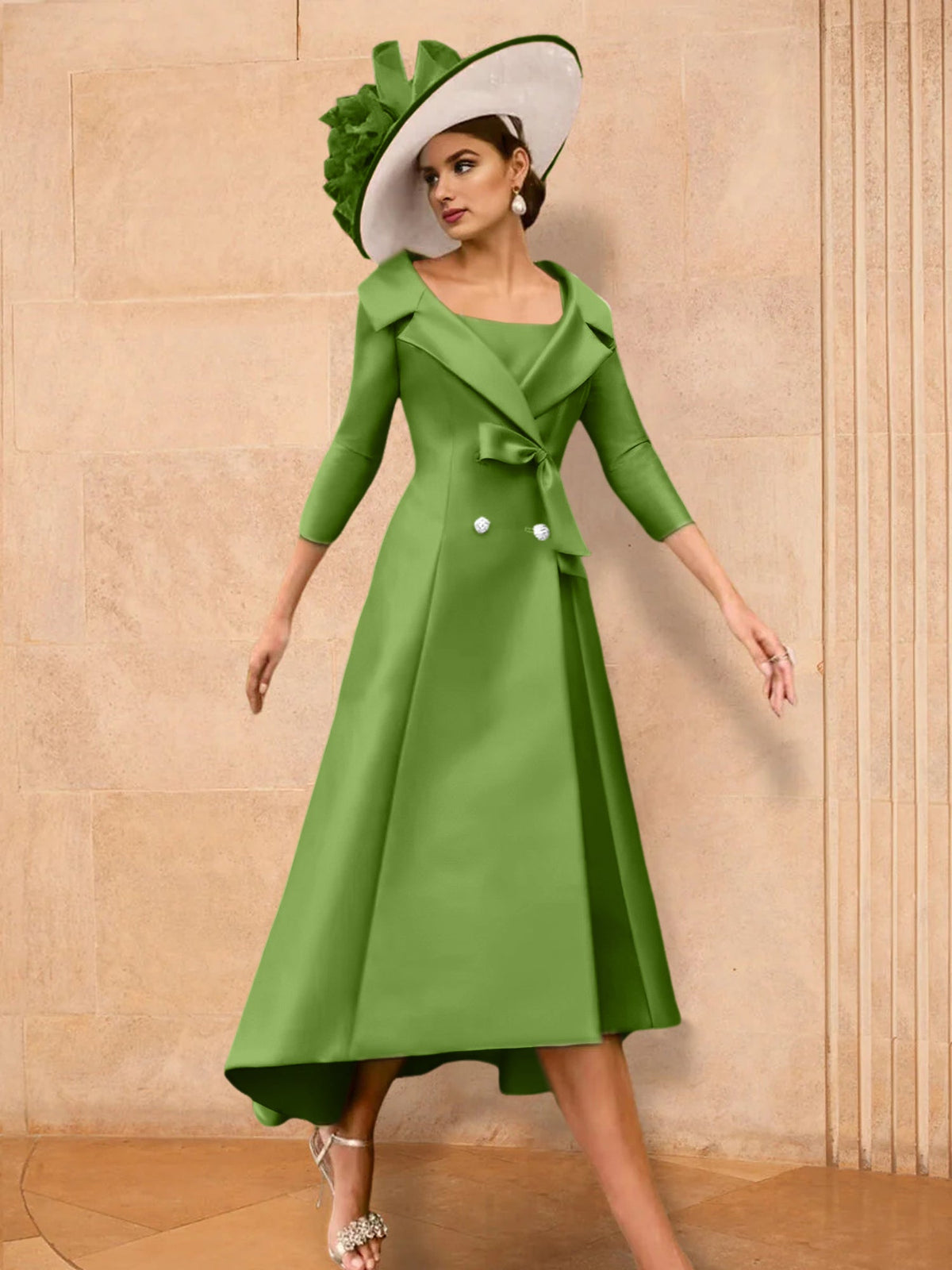 Long Sleeve A Line Princess Gown For The Mother Of The Bride Bowknot