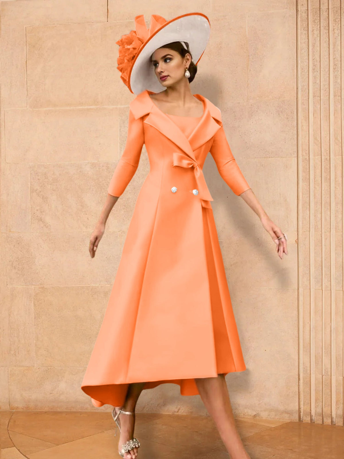 Long Sleeve A Line Princess Gown For The Mother Of The Bride Bowknot