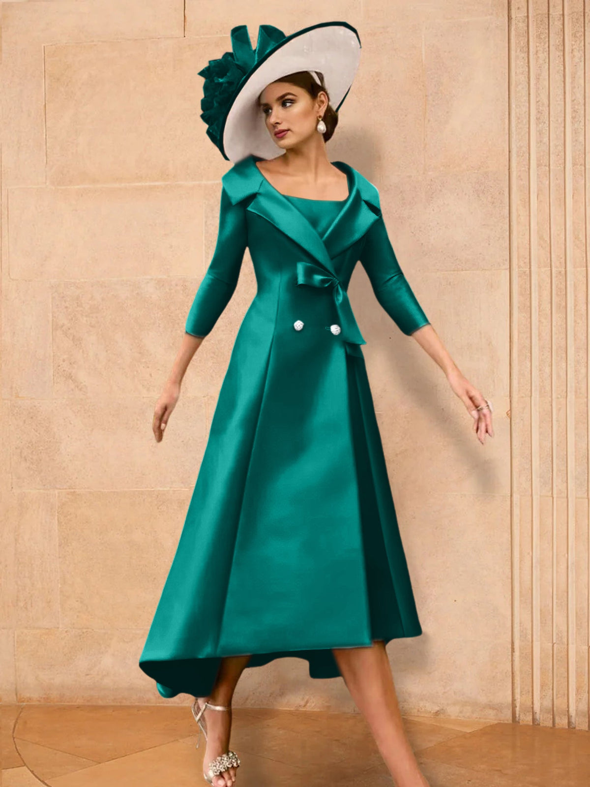 Long Sleeve A Line Princess Gown For The Mother Of The Bride Bowknot