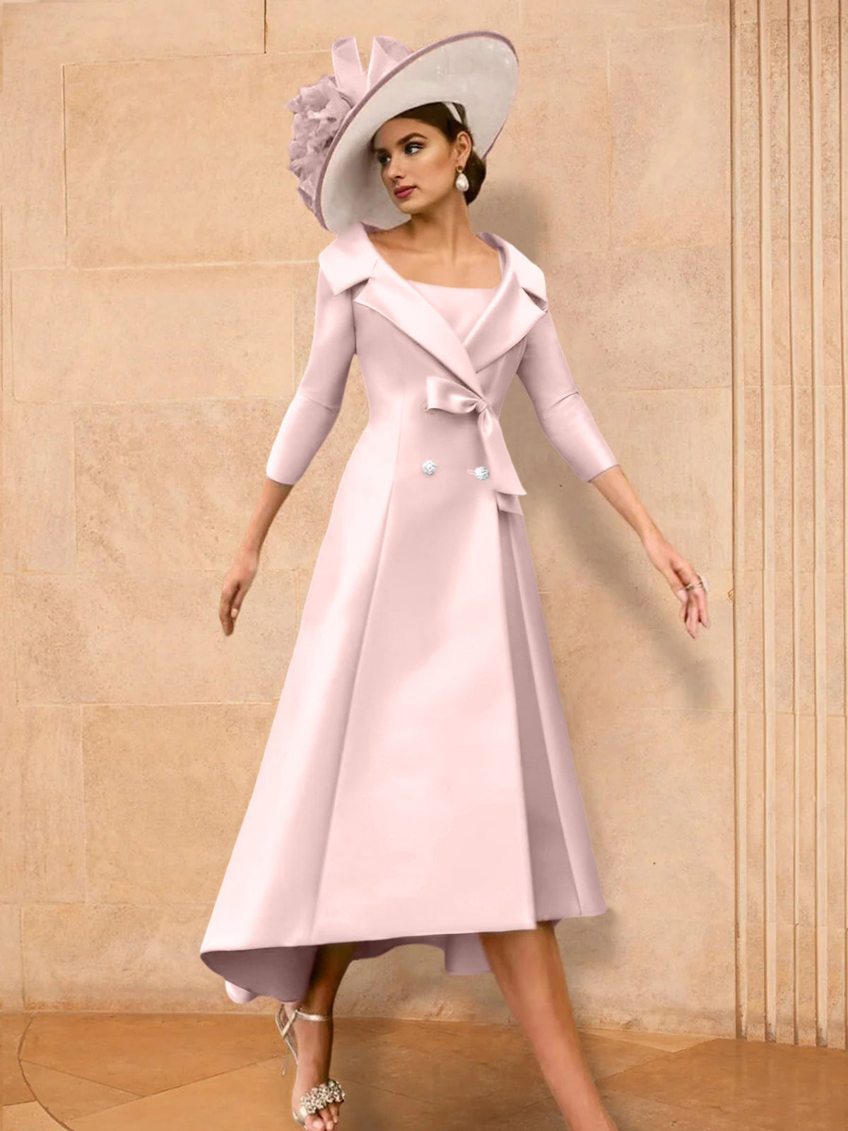 Long Sleeve A Line Princess Gown For The Mother Of The Bride Bowknot