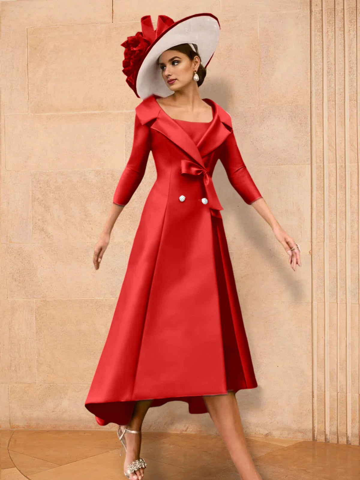 Long Sleeve A Line Princess Gown For The Mother Of The Bride Bowknot