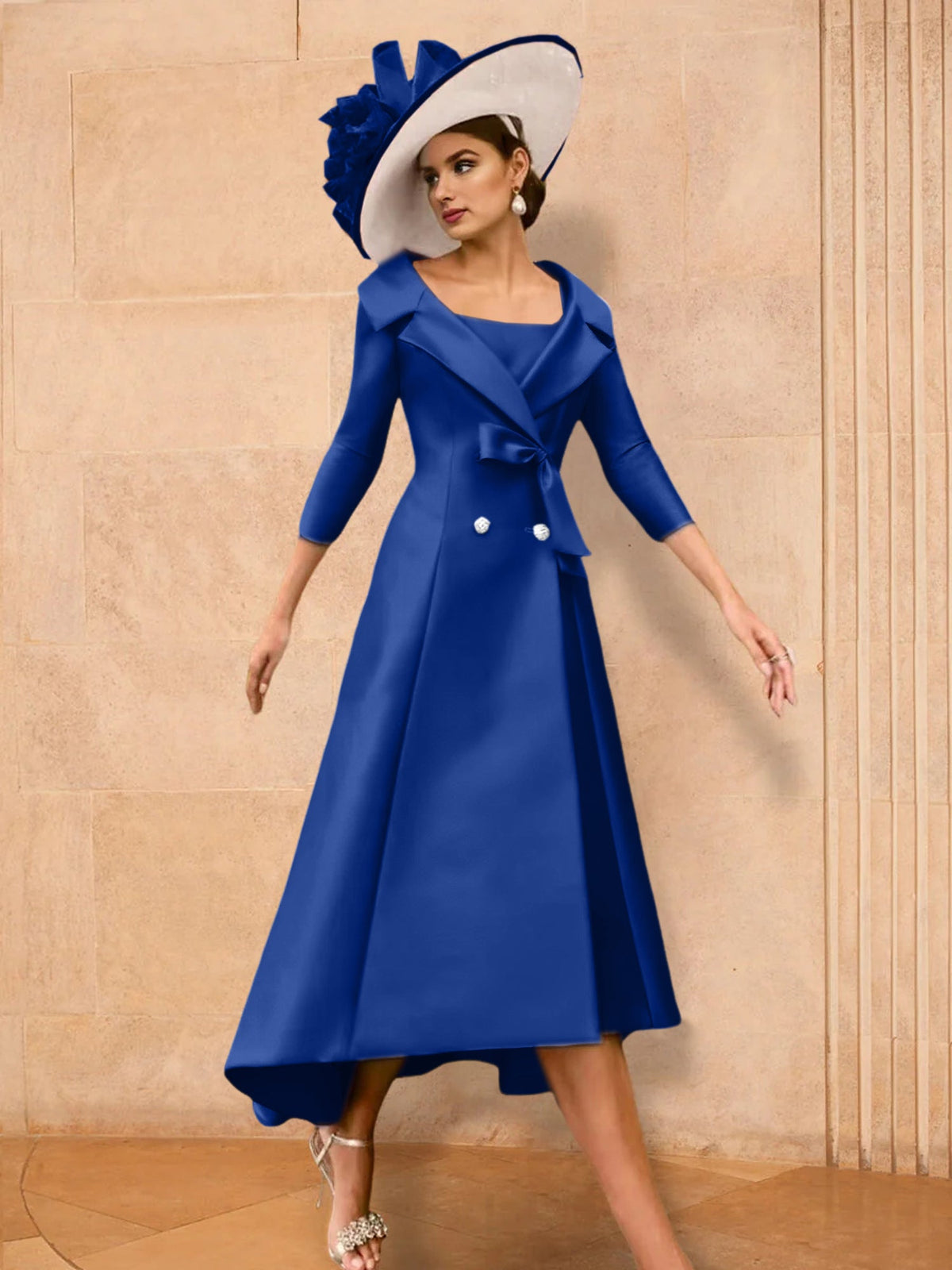 Long Sleeve A Line Princess Gown For The Mother Of The Bride Bowknot