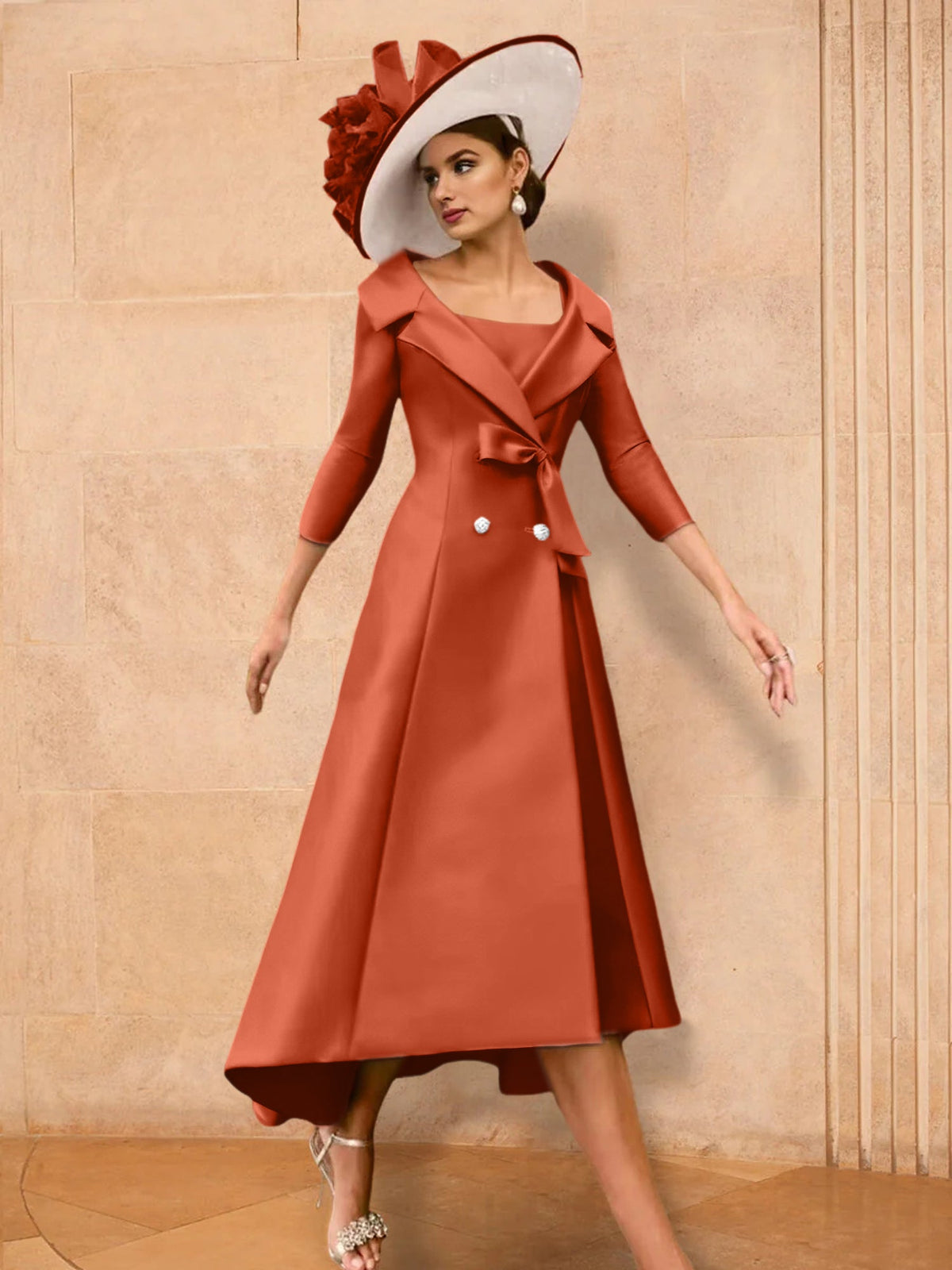Long Sleeve A Line Princess Gown For The Mother Of The Bride Bowknot