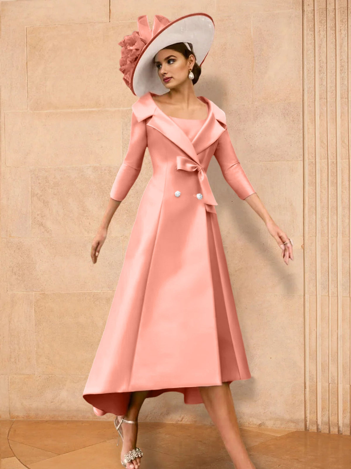 Long Sleeve A Line Princess Gown For The Mother Of The Bride Bowknot