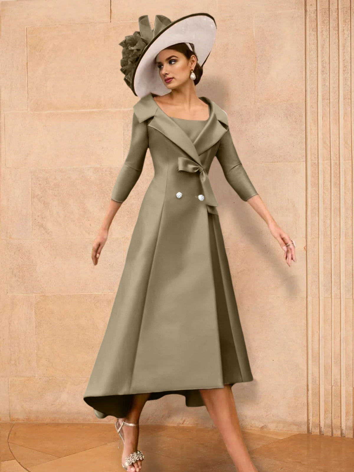 Long Sleeve A Line Princess Gown For The Mother Of The Bride Bowknot