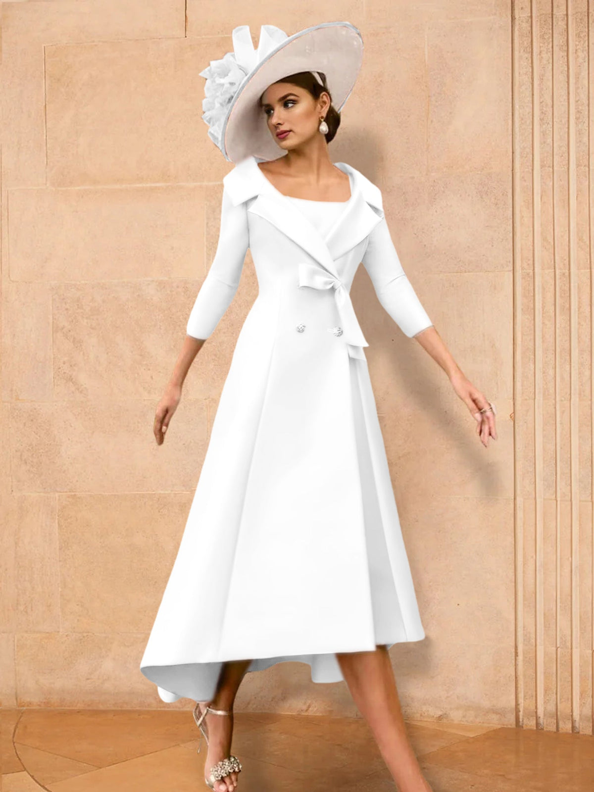 Long Sleeve A Line Princess Gown For The Mother Of The Bride Bowknot