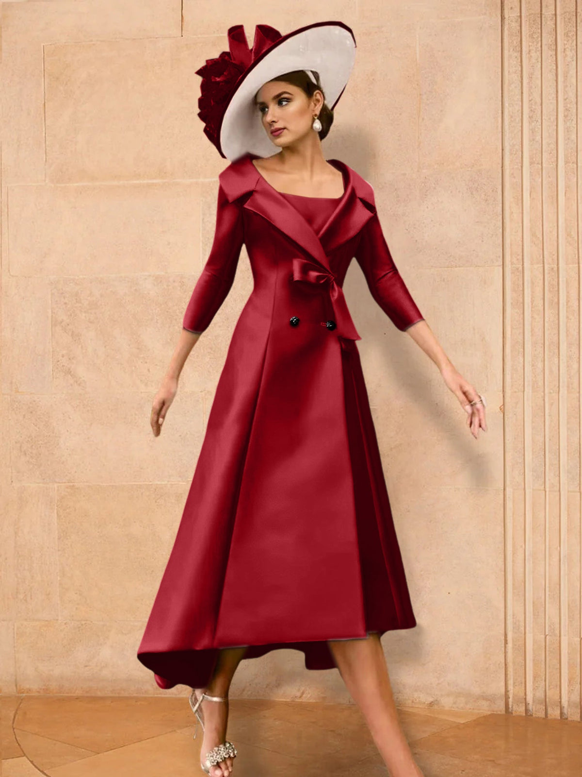 Long Sleeve A Line Princess Gown For The Mother Of The Bride Bowknot
