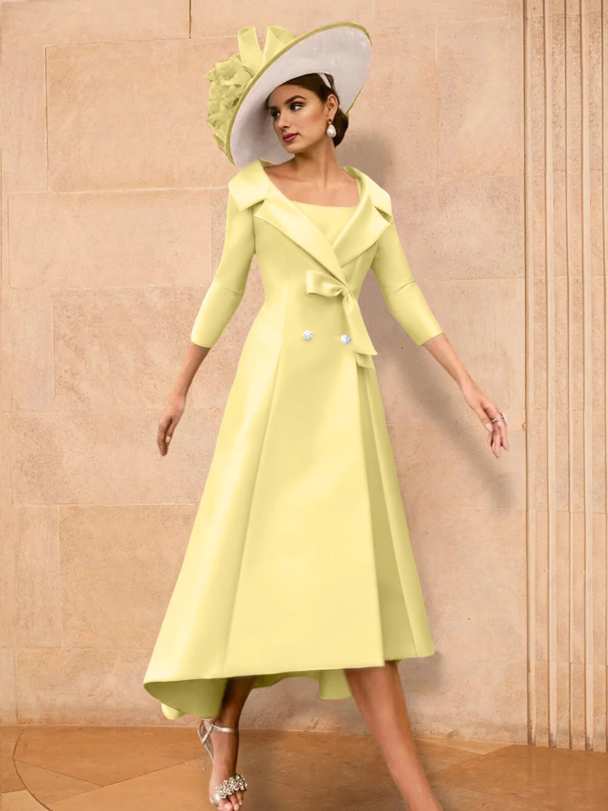 Long Sleeve A Line Princess Gown For The Mother Of The Bride Bowknot