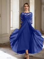 A-Linie/Princess-Linie Lange Ärmel Kleider für die Brautmutter mit Applikationen 