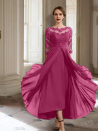 A-Linie/Princess-Linie Lange Ärmel Kleider für die Brautmutter mit Applikationen 