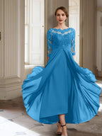 A-Linie/Princess-Linie Lange Ärmel Kleider für die Brautmutter mit Applikationen 