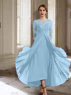 A-Linie/Princess-Linie Lange Ärmel Kleider für die Brautmutter mit Applikationen 