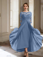 A-Linie/Princess-Linie Lange Ärmel Kleider für die Brautmutter mit Applikationen 