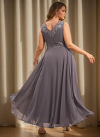 Mother Of The Bride A Line Dress With Applique And Sequins