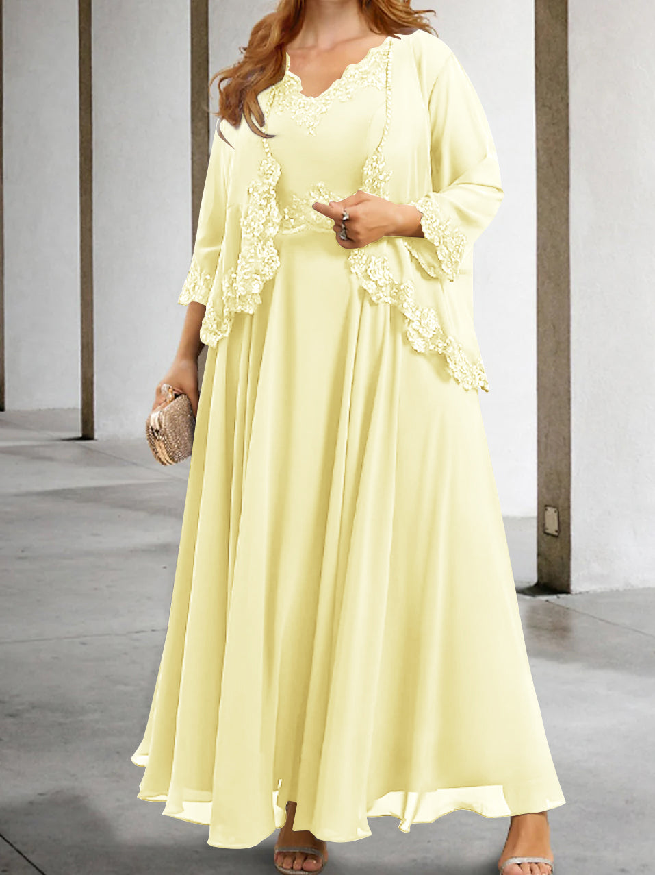 Mother Of The Bride A Line Dress With Applique And Sequins