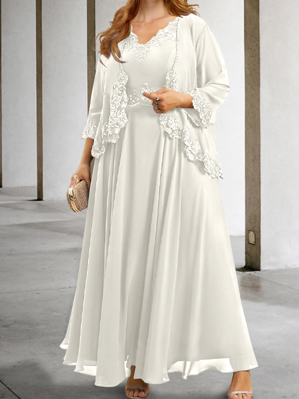 Mother Of The Bride A Line Dress With Applique And Sequins