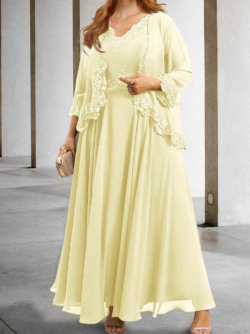 Mother Of The Bride A Line Dress With Applique And Sequins