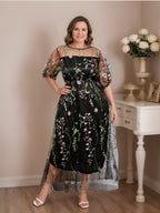 Mother Of The Bride A Line Princess Dress With Tulle Embroidery