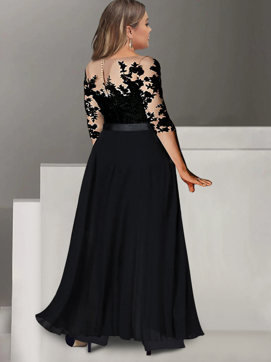 Princess A Line Floor Length Plus Size Mother Of The Bride Pantsuit Applique