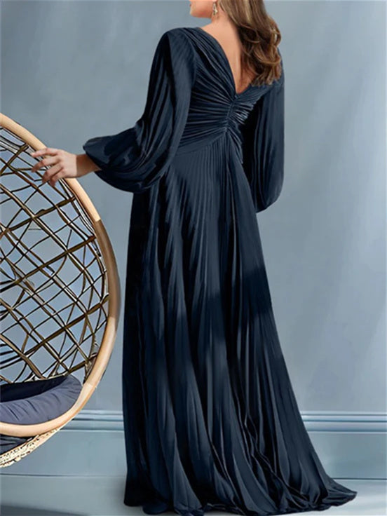 Plus Size V Neck A Line Princess Gown For Mother Of The Bride Ruched Detail