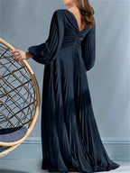Plus Size V Neck A Line Princess Gown For Mother Of The Bride Ruched Detail