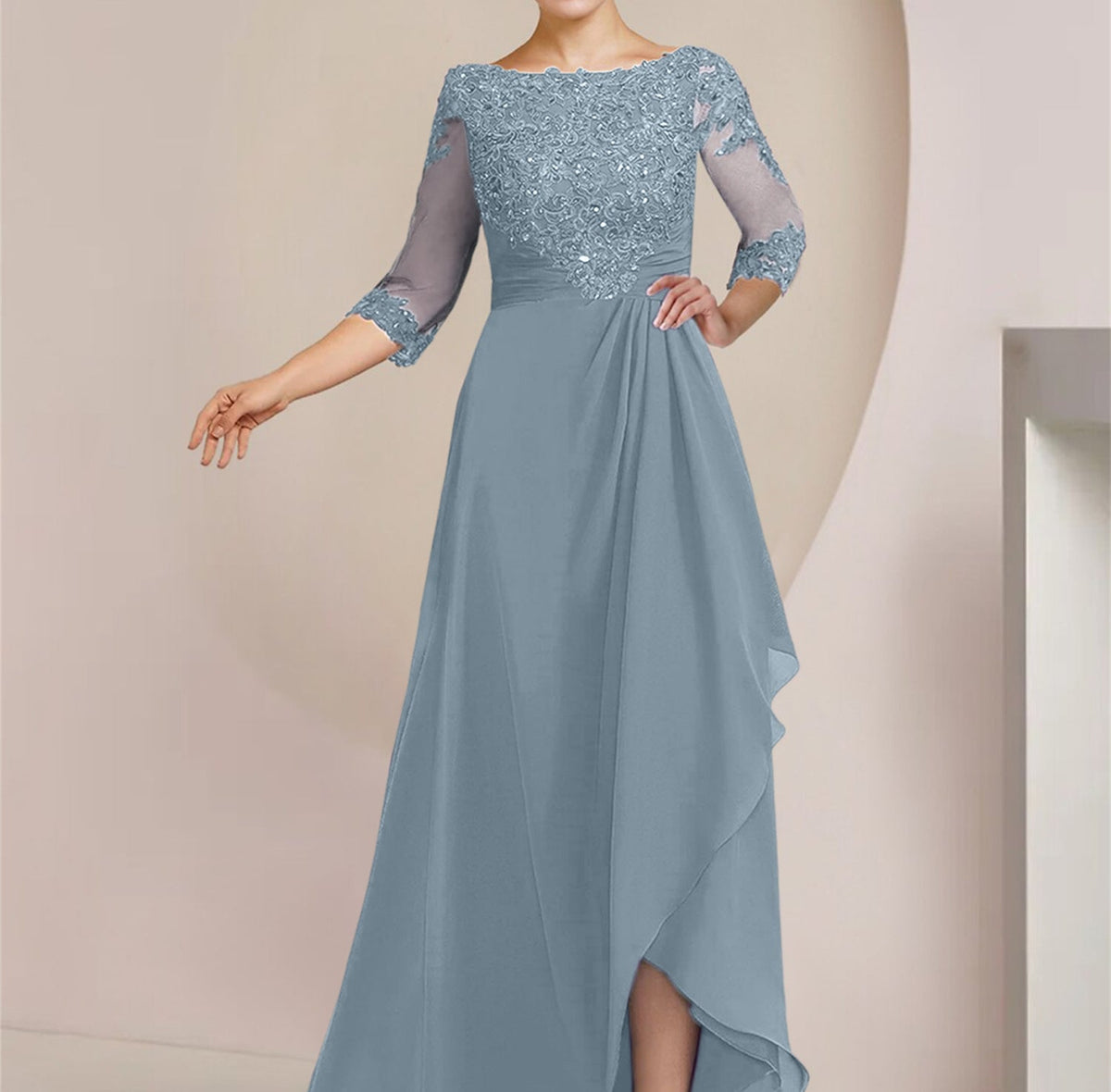 Floor Length Mother Of The Bride A Line Princess Scoop Dresses